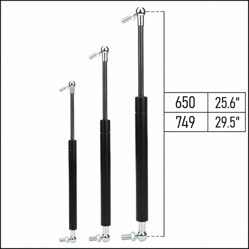 From 650mm ∼ Up to 749mm Length Gas Spring M8 Gas Strut Gas Pressure Damper with Ball Joint