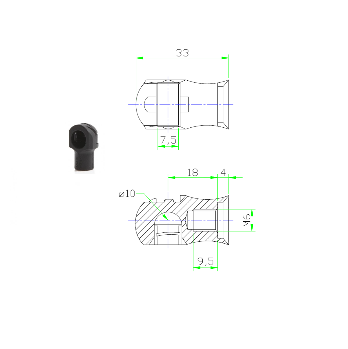 Plastic Ball Socket for Gas Spring Gas Strut Gas Pressure Dampers